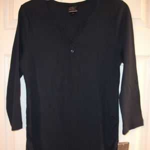 MATERNITY TOP V-NECK HENLEY SHIRT NAVY BLUE XL NEW